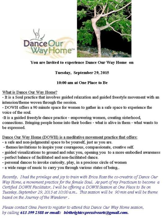 Dance Our Way Home Sept 29